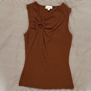 Evereve Chocolate Brown Gathered Tank Top